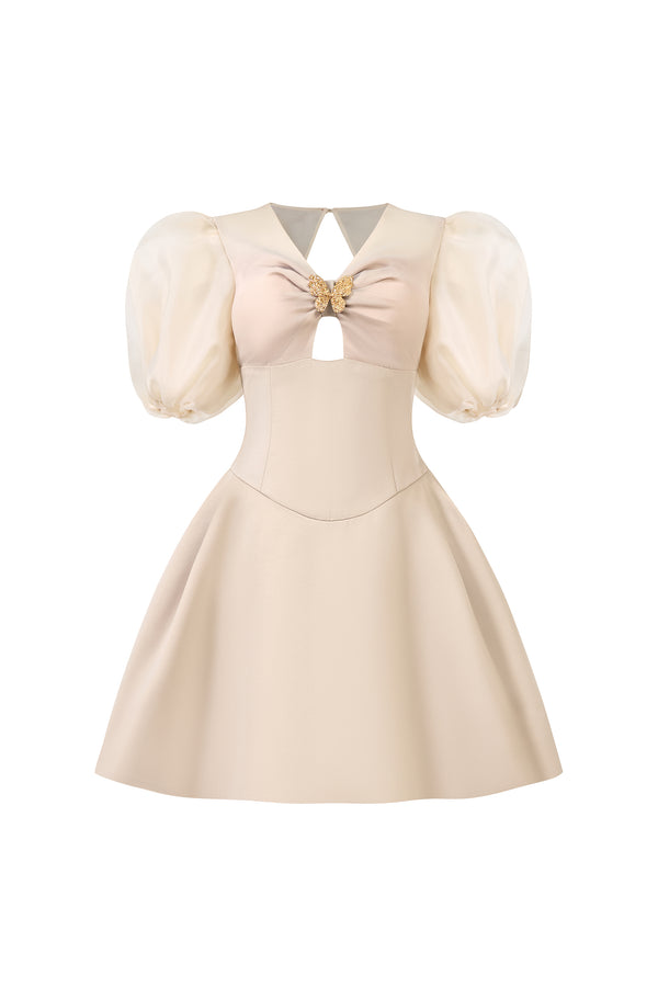 NYMPH A-line Puffy Sleeved Mini Dress