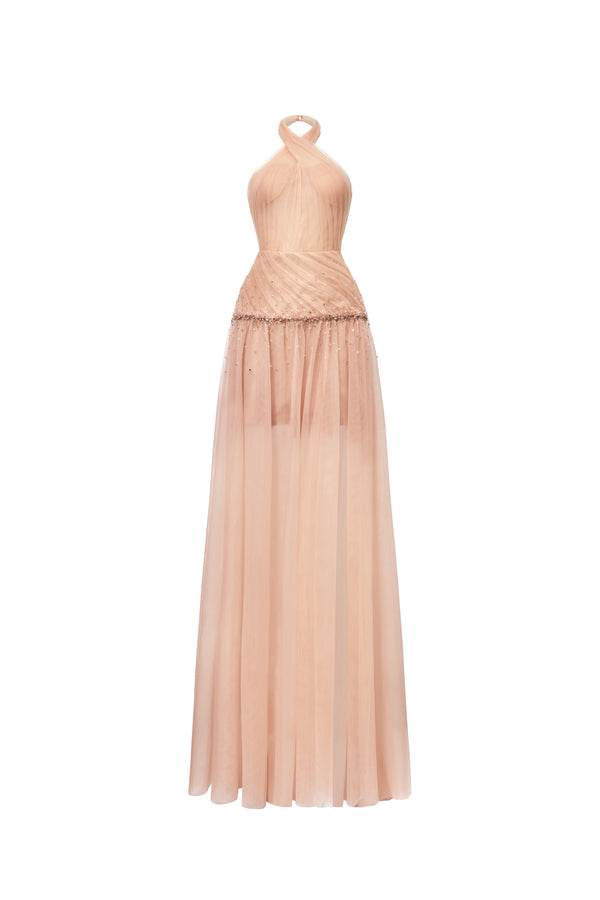 URANETTE Criss Cross Floor Length Dress
