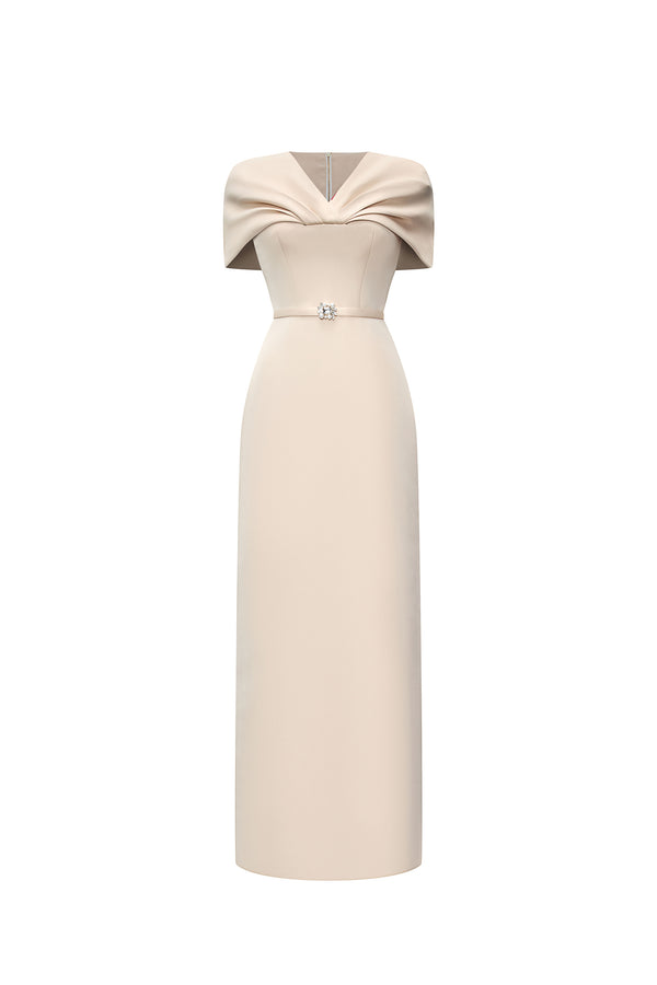 FLORELLE Draped Off-shoulder Maxi Dress