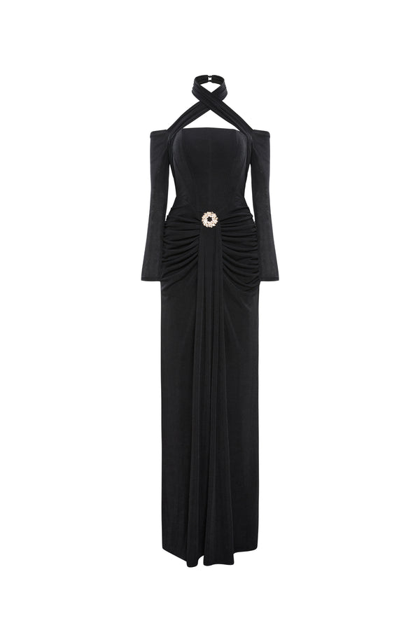 MAELIS Off-shoulder Bodycon Maxi Dress