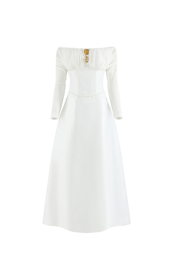 JASERA Off Shoulder Midi Dress